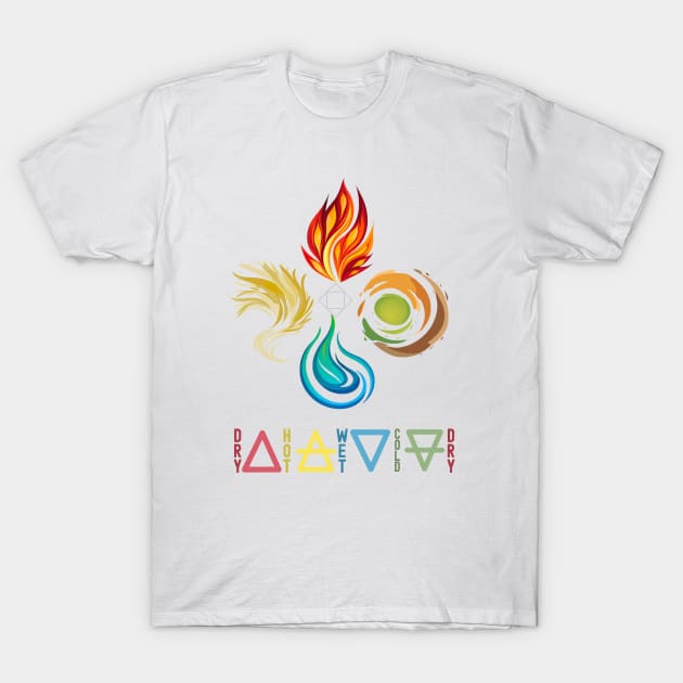 Natural Elements, Fire, Wind, Water and Earth - Natural Science Theme T-Shirt by ShirtsNThings